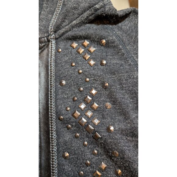 Miss Me Studded Jacket Womens Small Hoodie Faux Leather Statement - Picture 8 of 12